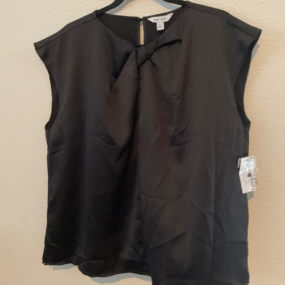 BNWT NINE WEST BUSINESS CASUAL DRESS BLOUSE SHIRT SIZE XL BLACK